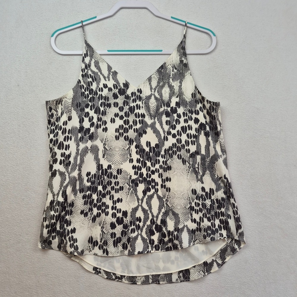 Express Snakeskin Blouse Sleeveless White Gray Tank Top Animal Print Chic Sexy M - Picture 11 of 13